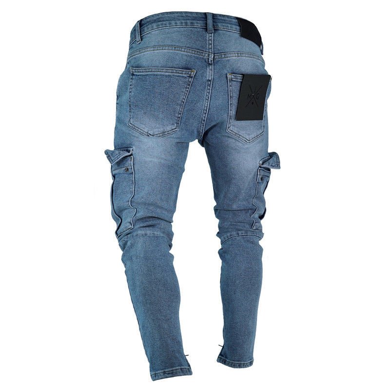 Mens Jeans Denim Pocket Pants Summer Autumn Thin Slim Regular Fit Straight Jeans Elasticity Stretchy Male zipper trousers 4 Mens Jeans Denim Pocket Pants Summer Autumn Thin Slim Regular Fit Straight Jeans Elasticity Stretchy Male zipper trousers 4